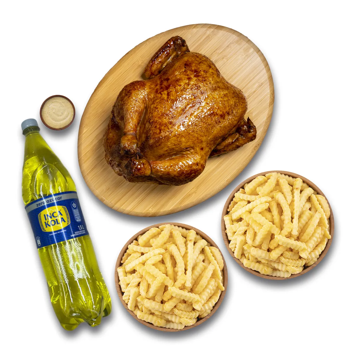 TOTTUS - Pollo Rostizado + 2 Porciones De Papas + 1 Ají + Inca Kola Sin Azúcar 1.5 L
