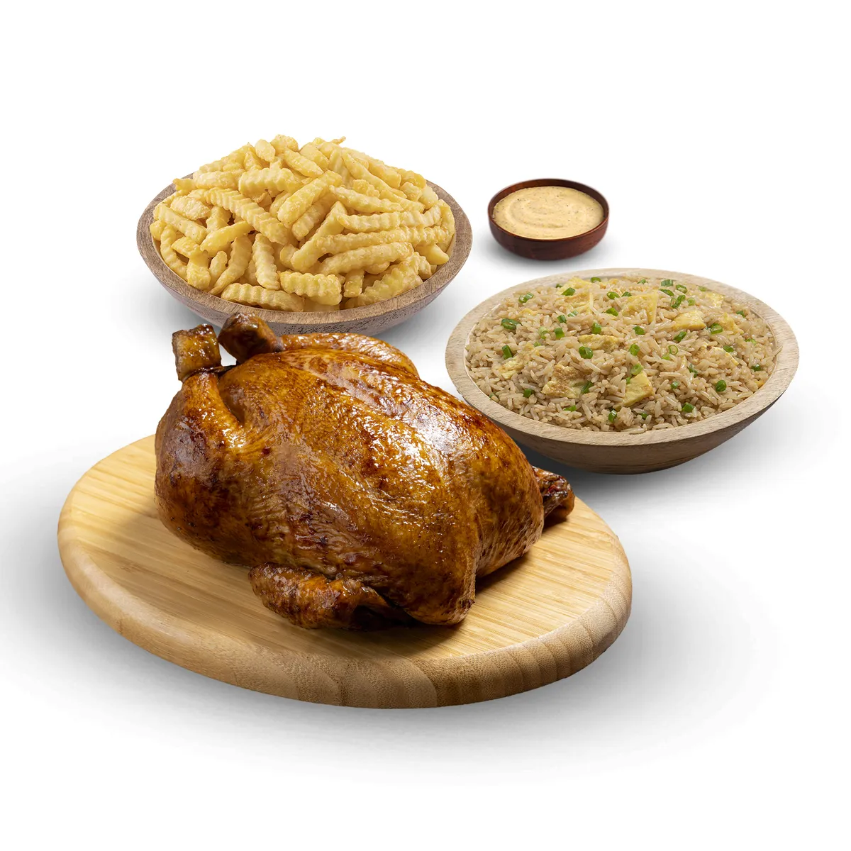 TOTTUS - Pollo Rostizado + Porción De Papas + Arroz Oriental 400 g + 1 Ají
