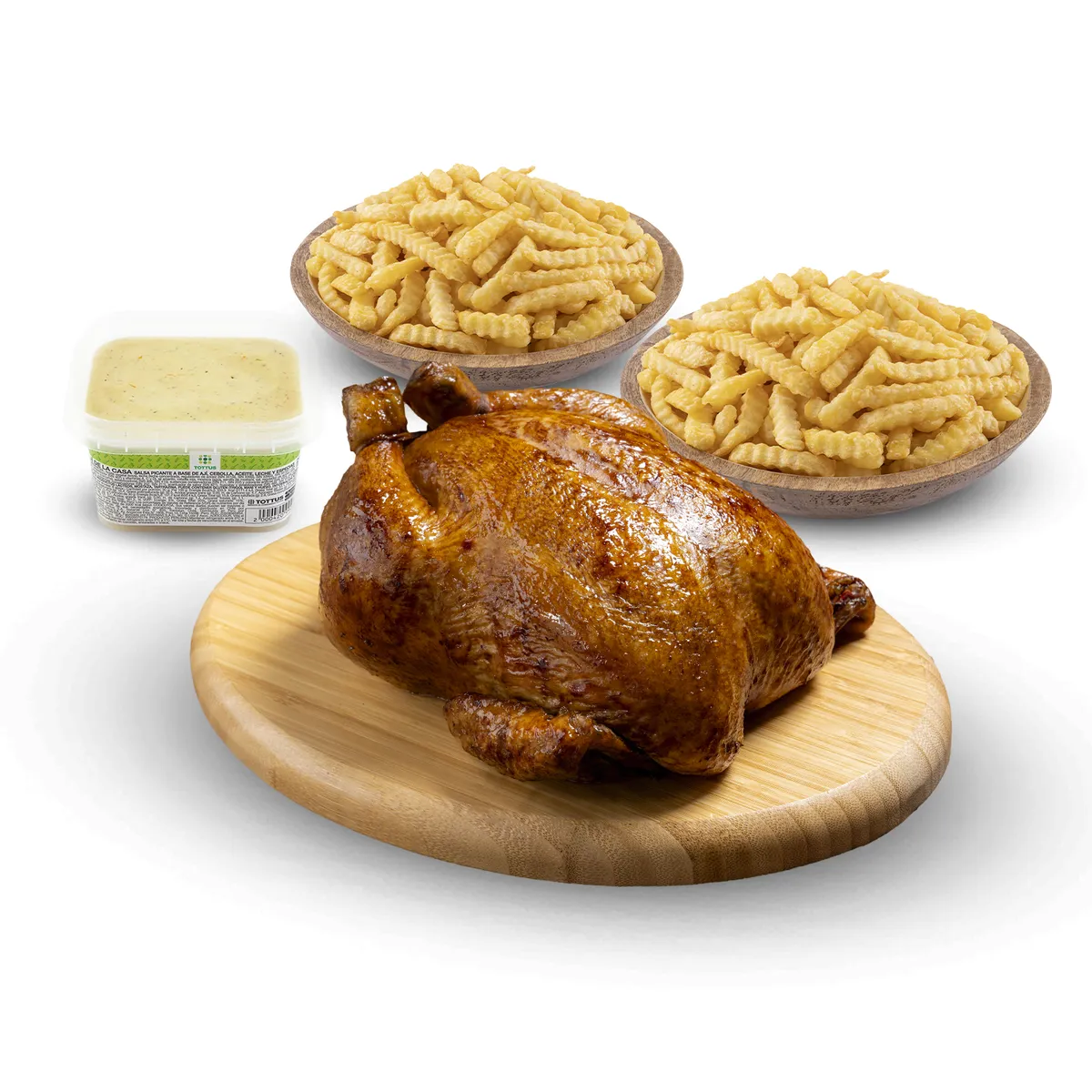 TOTTUS - Pollo Rostizado + 2 Porciones De Papas + Pote De Ají 250 g