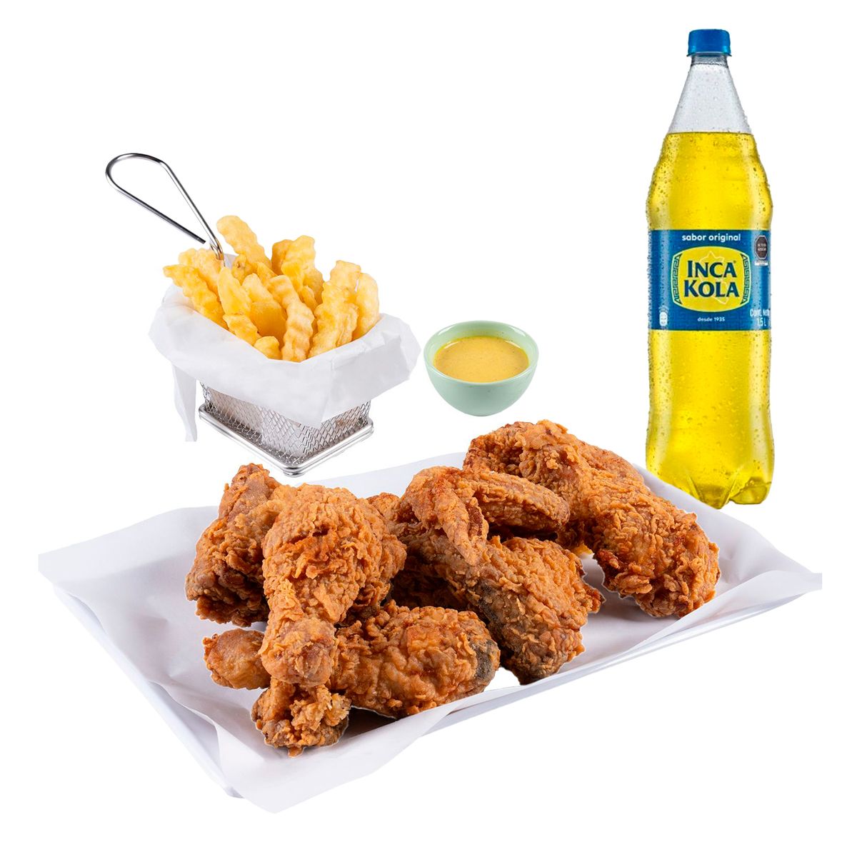 TOTTUS - Pollo Broaster Tottus 8 Piezas + Papas + Inca Kola 1.5 L