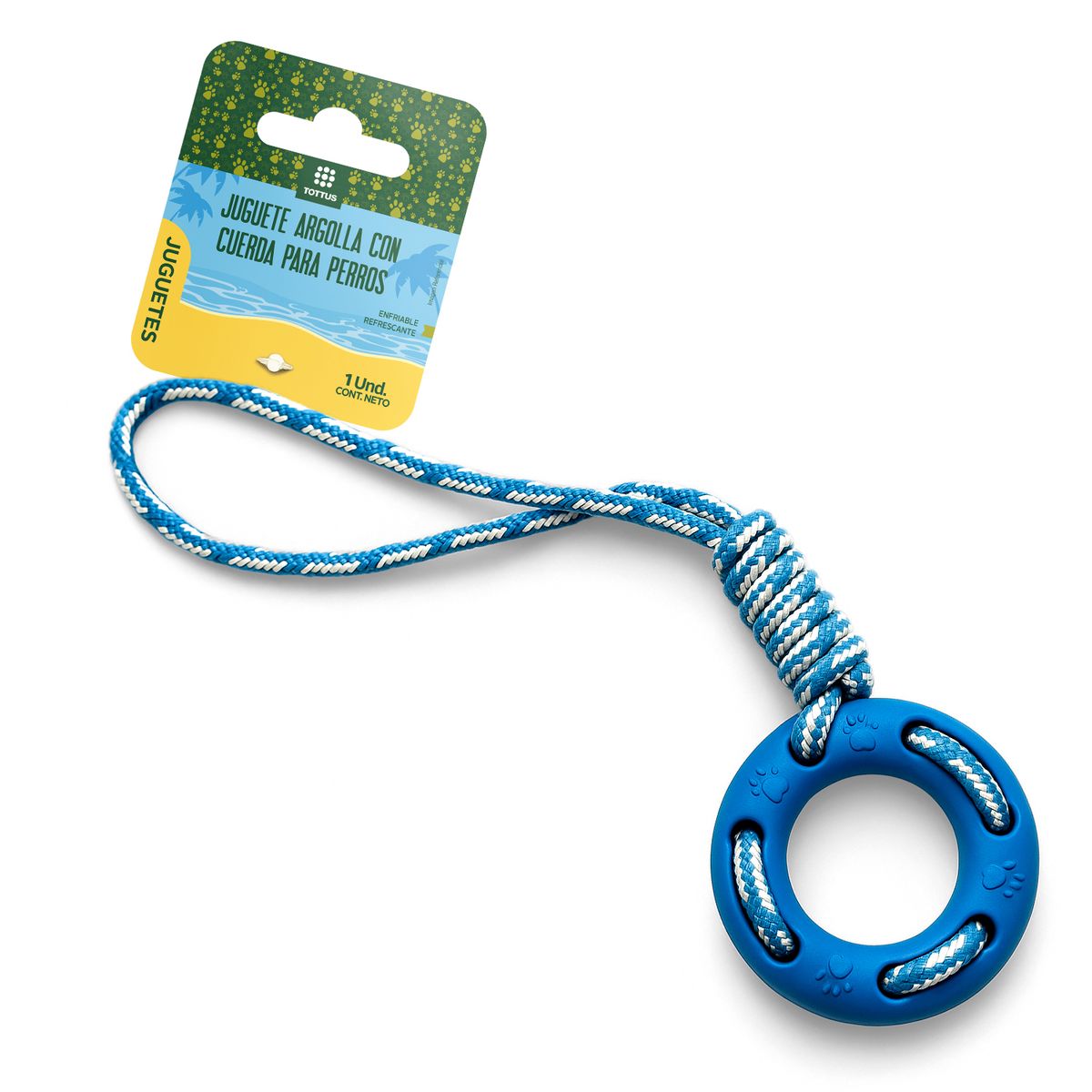 TOTTUS - Juguete Congelable para Mascota Tottus Argolla de Cuerda