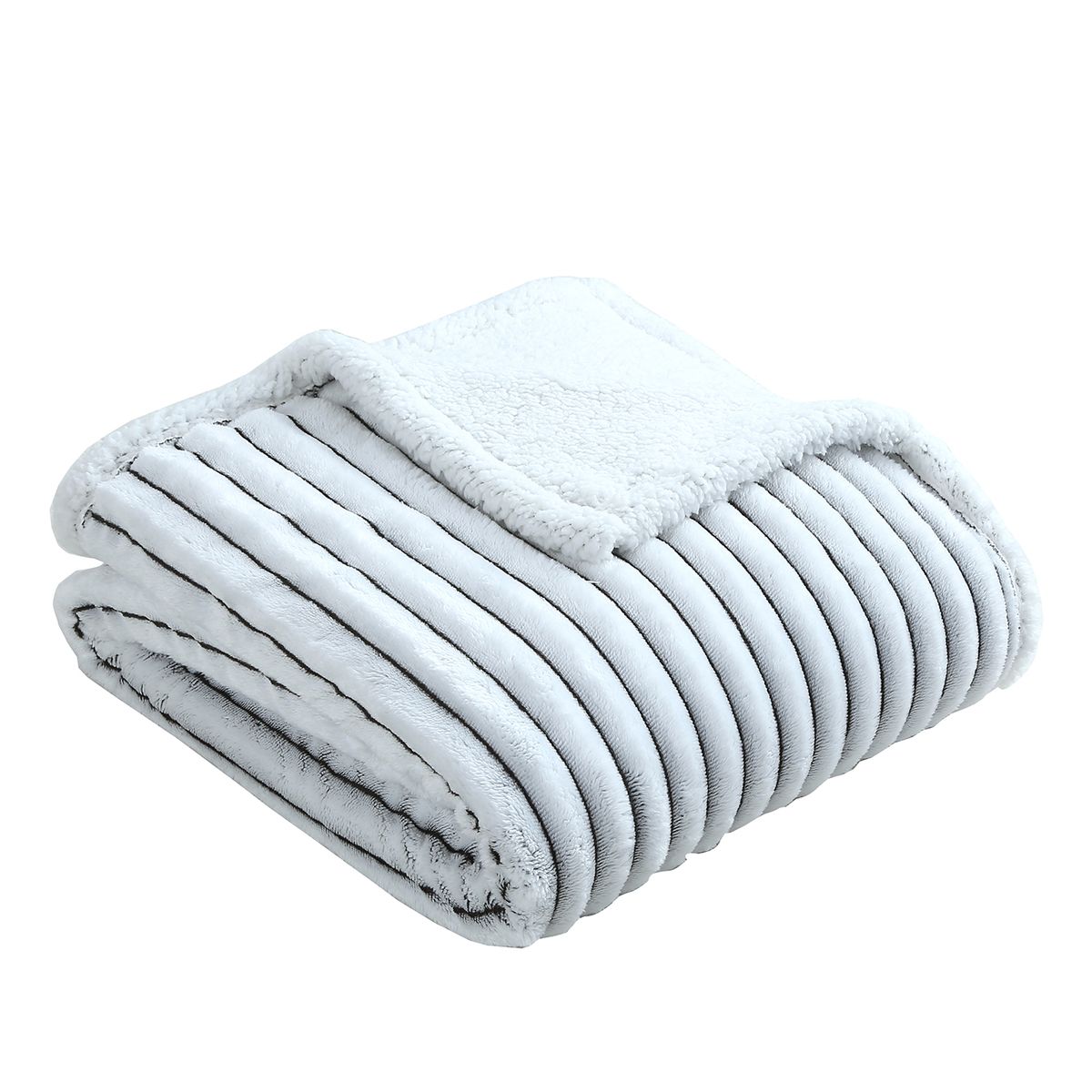 CASA JOVEN - MANTA JQ FLANNEL SHERPA LINEAS CHARCOAL