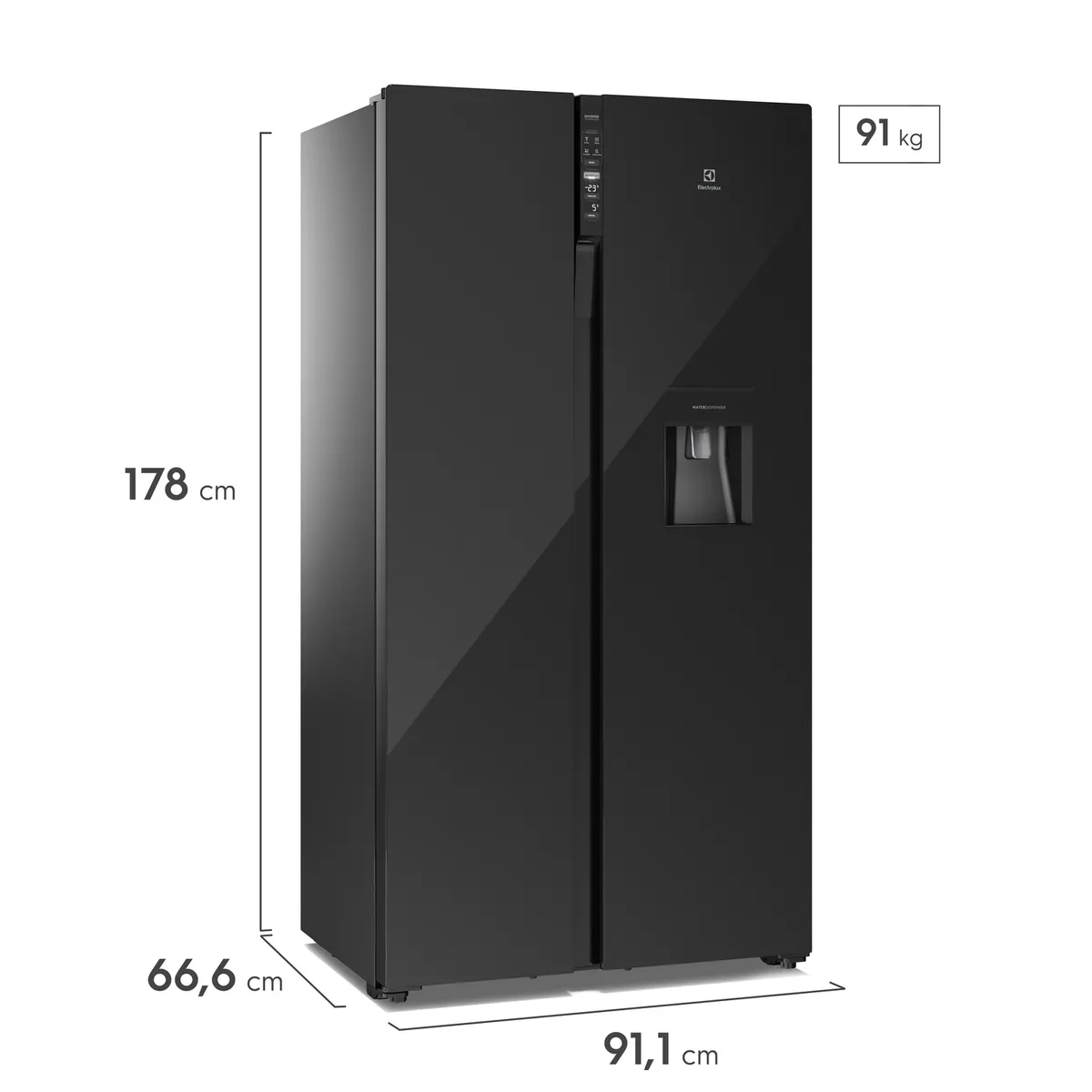 ELECTROLUX - Refrigeradora Side By Side 522L Negro