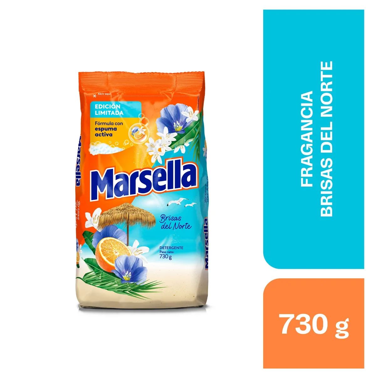 MARSELLA - Detergente en Polvo Marsella Brisas del Norte Bolsa 730 g