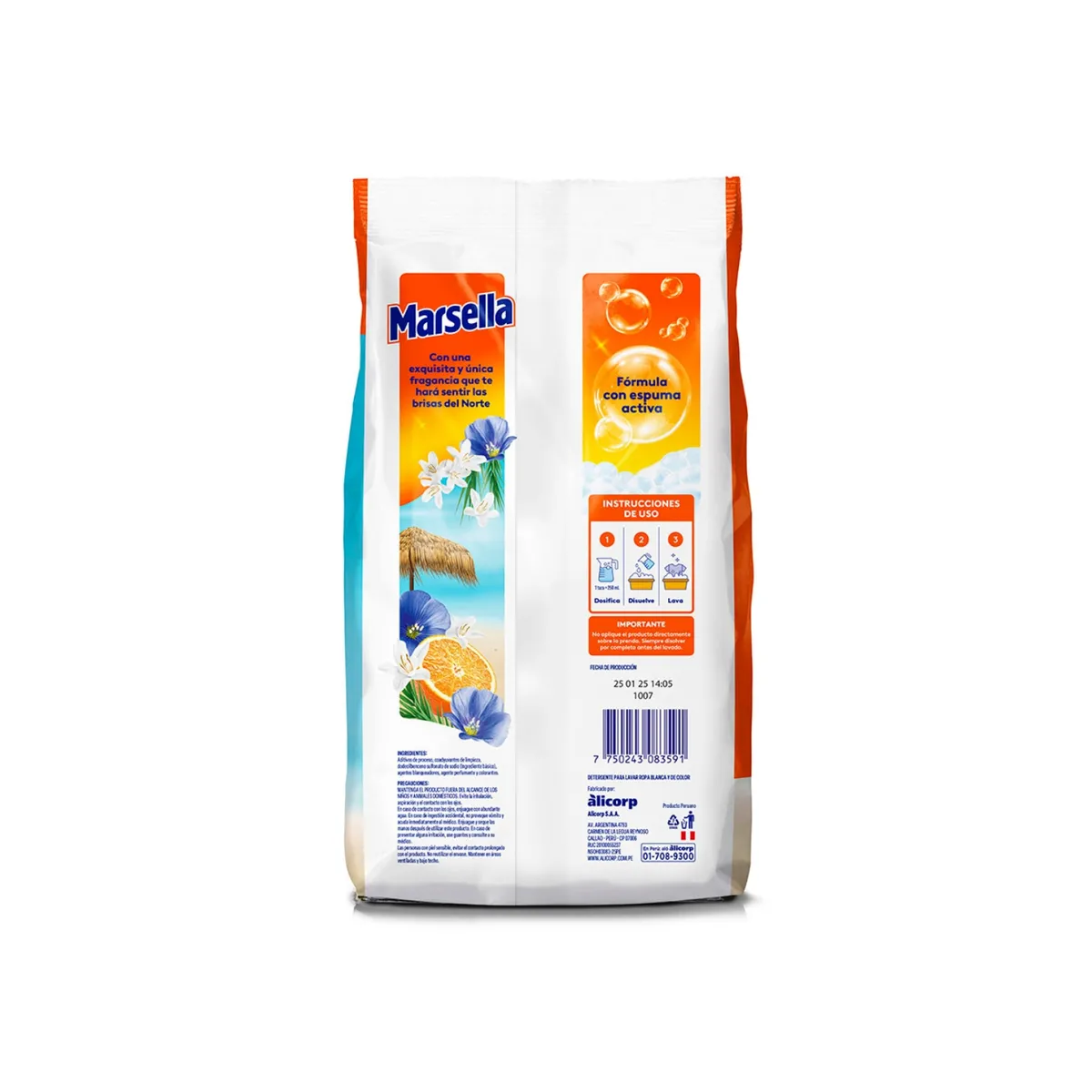 MARSELLA - Detergente en Polvo Marsella Brisas del Norte Bolsa 730 g