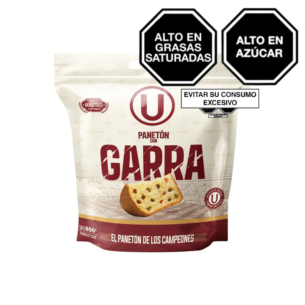 UNIVERSITARIO - Panetón Hincha Garra Universitario Bolsa 800 g
