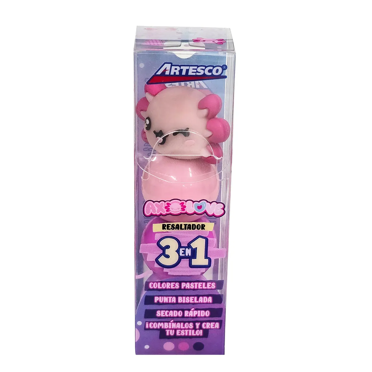 ARTESCO - Resaltador Pastel Axolove 3 en 1