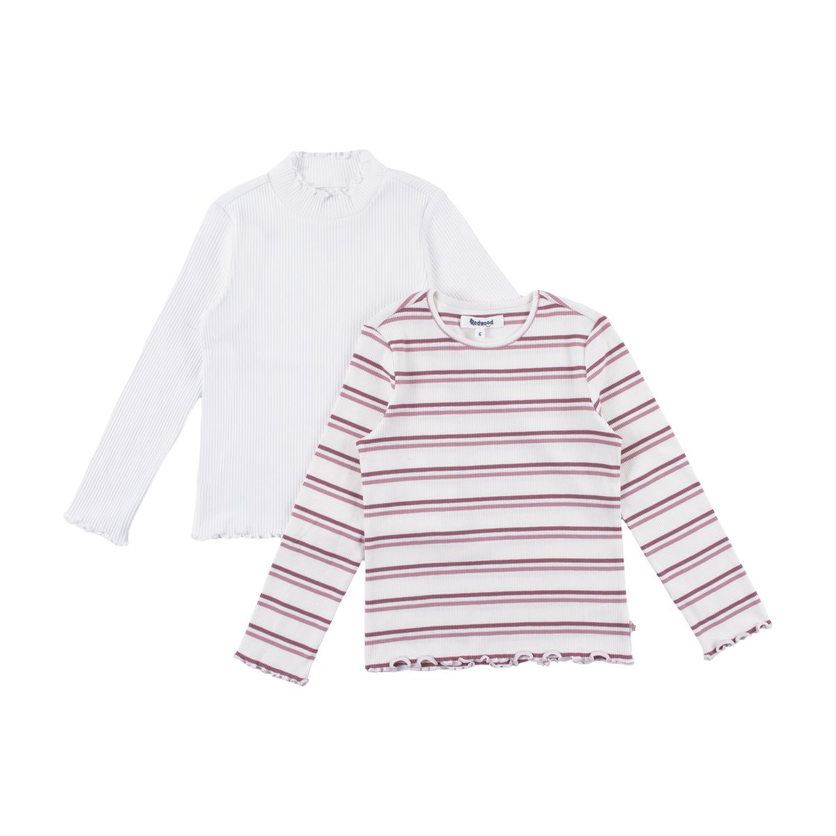 REDWOOD - Pack X2 Polo Manga Larga Rib Niña Redwood