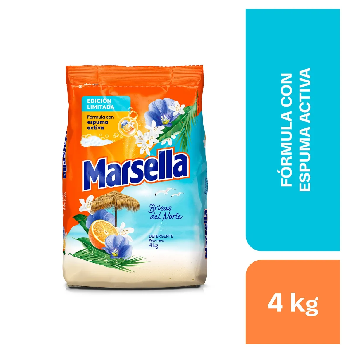 MARSELLA - Detergente en Polvo Marsella Brisas del Norte Bolsa 4 Kg