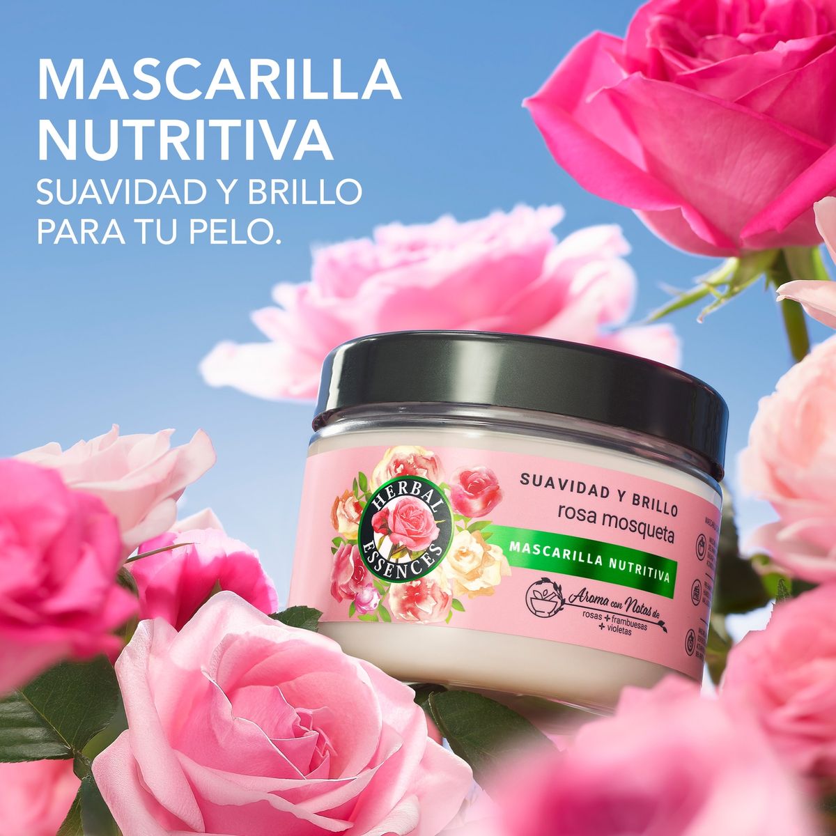 HERBAL ESSENCES - Mascarilla Capilar Herbal Essences Rosa Mosqueta Envase 300 mL
