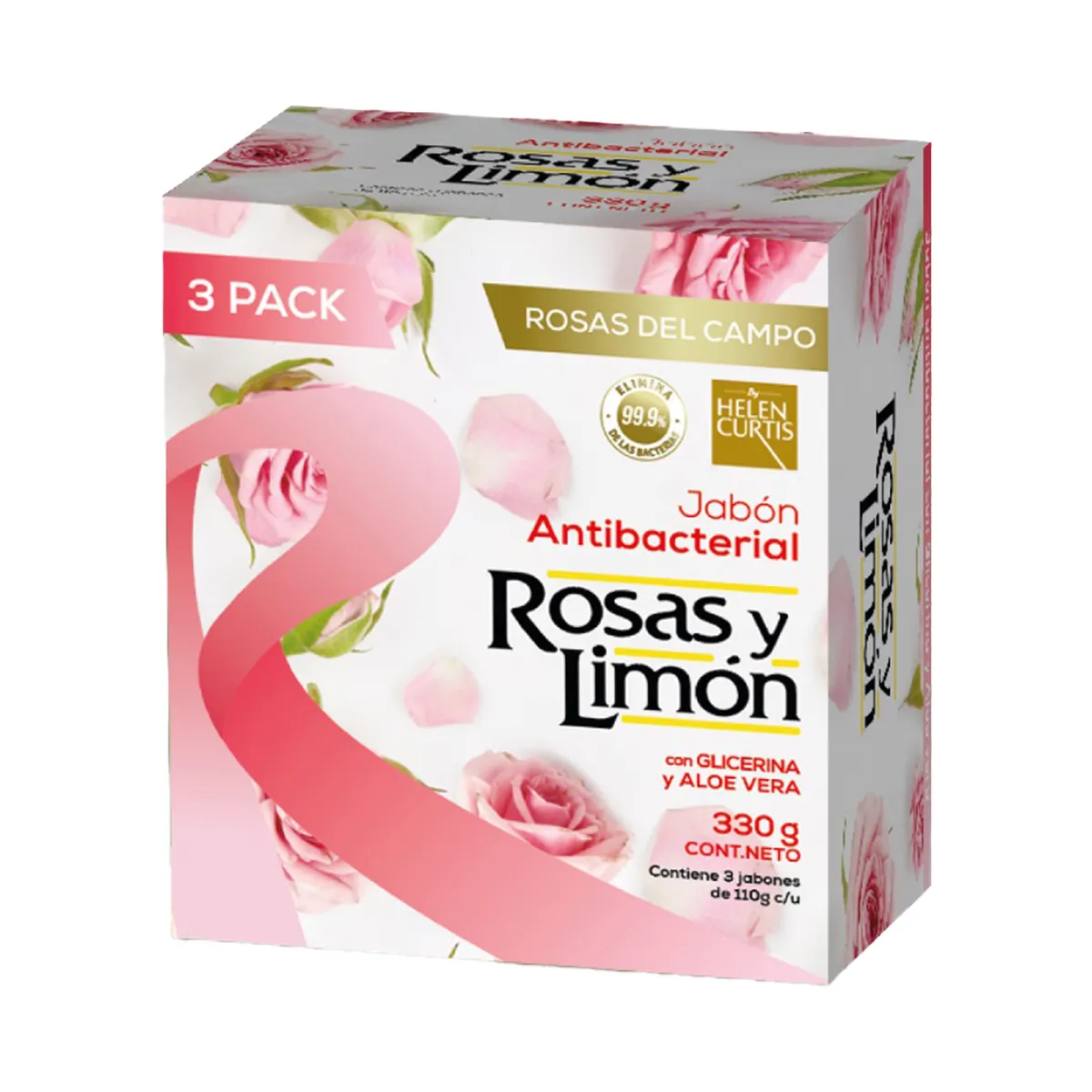 - Jabón de Tocador Rosas y Limón Aroma Rosas Caja 3 Und