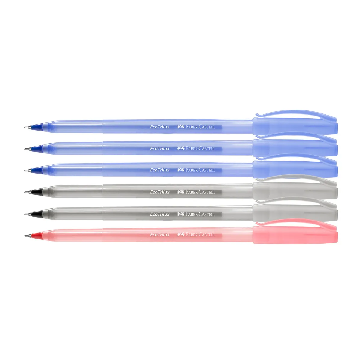 FABER CASTELL - Bolígrafo Eco Trilux 3 Azules, 2 Negros, 1 Rojo 6 Und