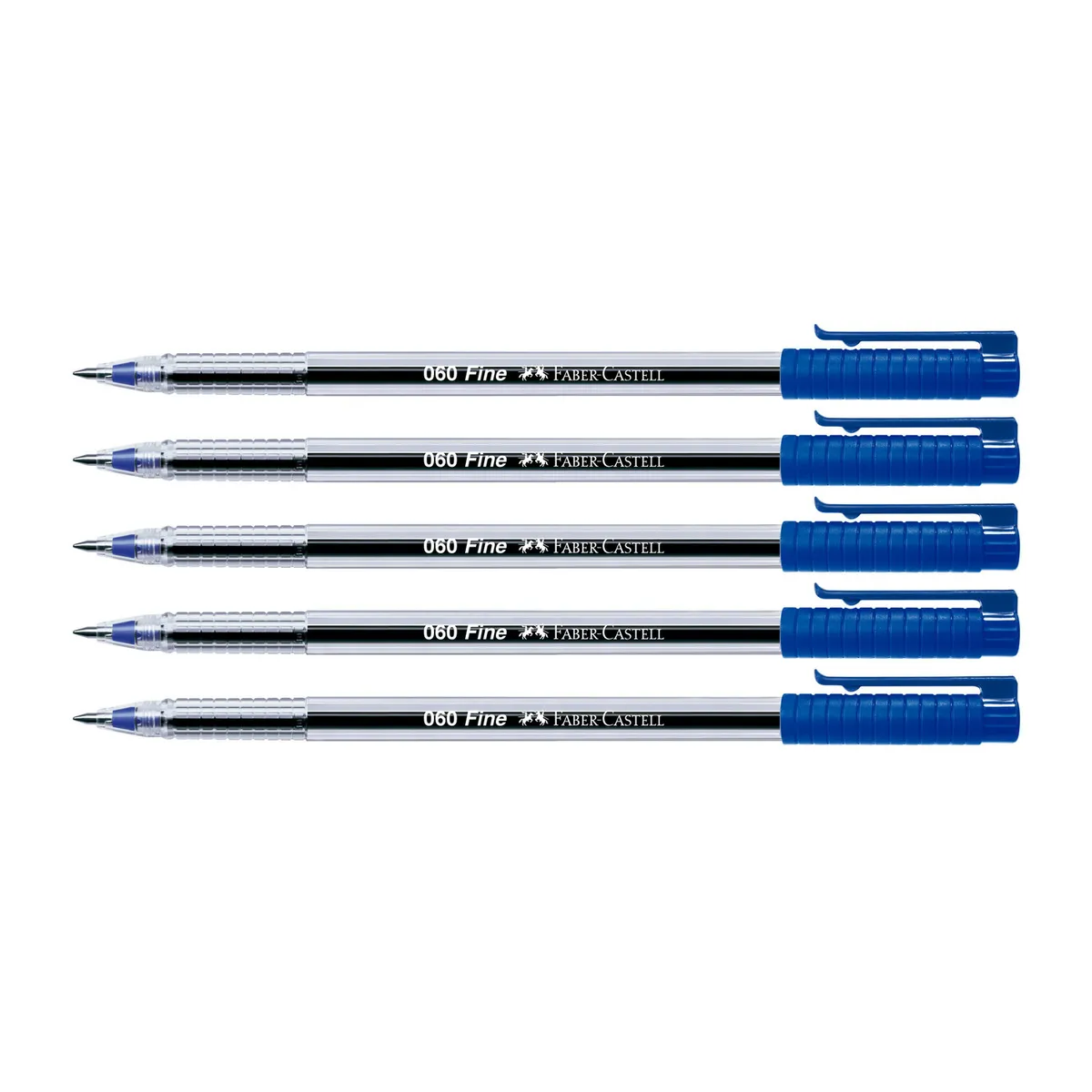 FABER CASTELL - Bolígrafo 060F Azul Blíster 5 Und