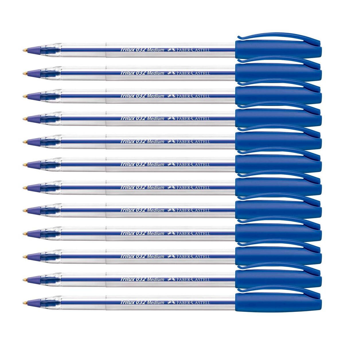 FABER CASTELL - Bolígrafo Trilux 032 M Azul Estuche 12 Und