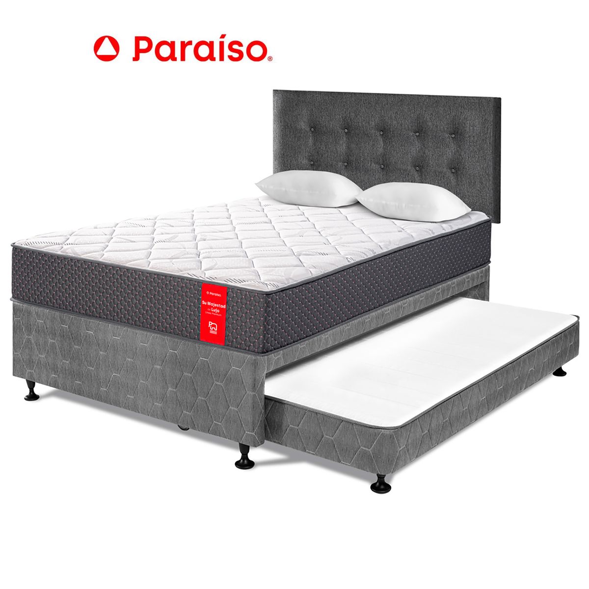 PARAISO - Dormitorio Divan Su Majestad de Lujo 2 Pl Charcoal