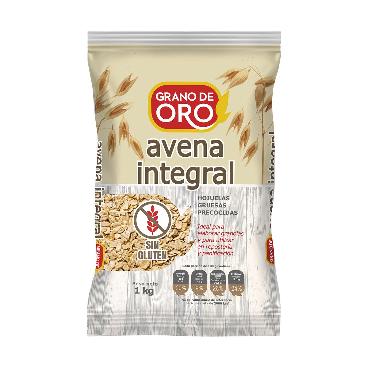 GRANO DE ORO - Avena Integral Grano de Oro Bolsa 1 Kg