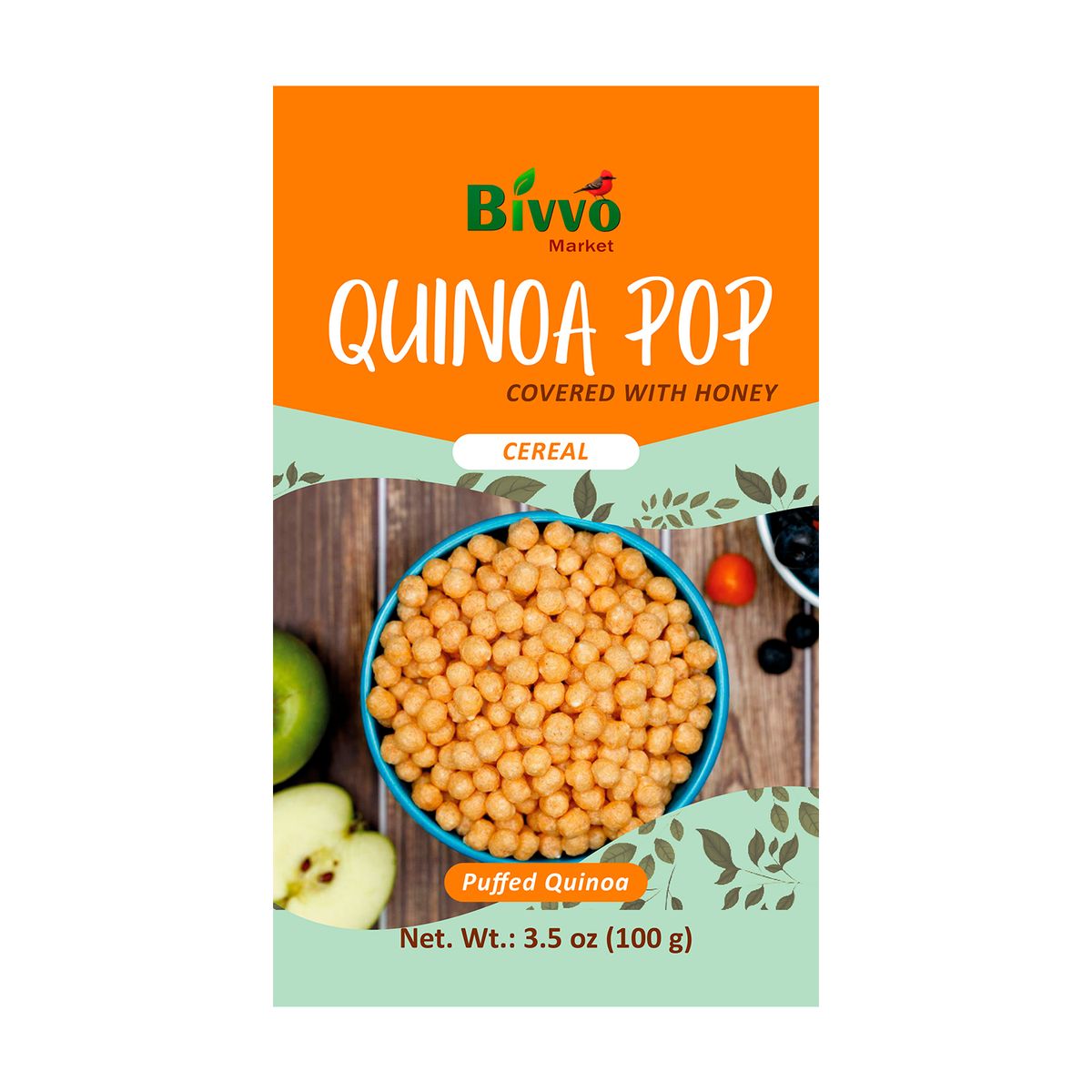  - Quinua Pop Miel Bivvo Market Caja 100 g