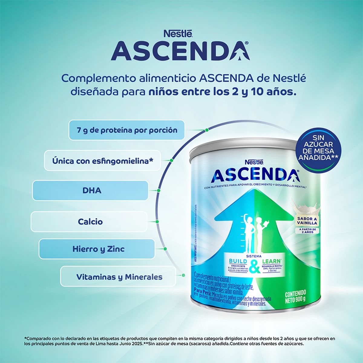 ASCENDA - Suplemento Nutricional Ascenda Lata 900 g