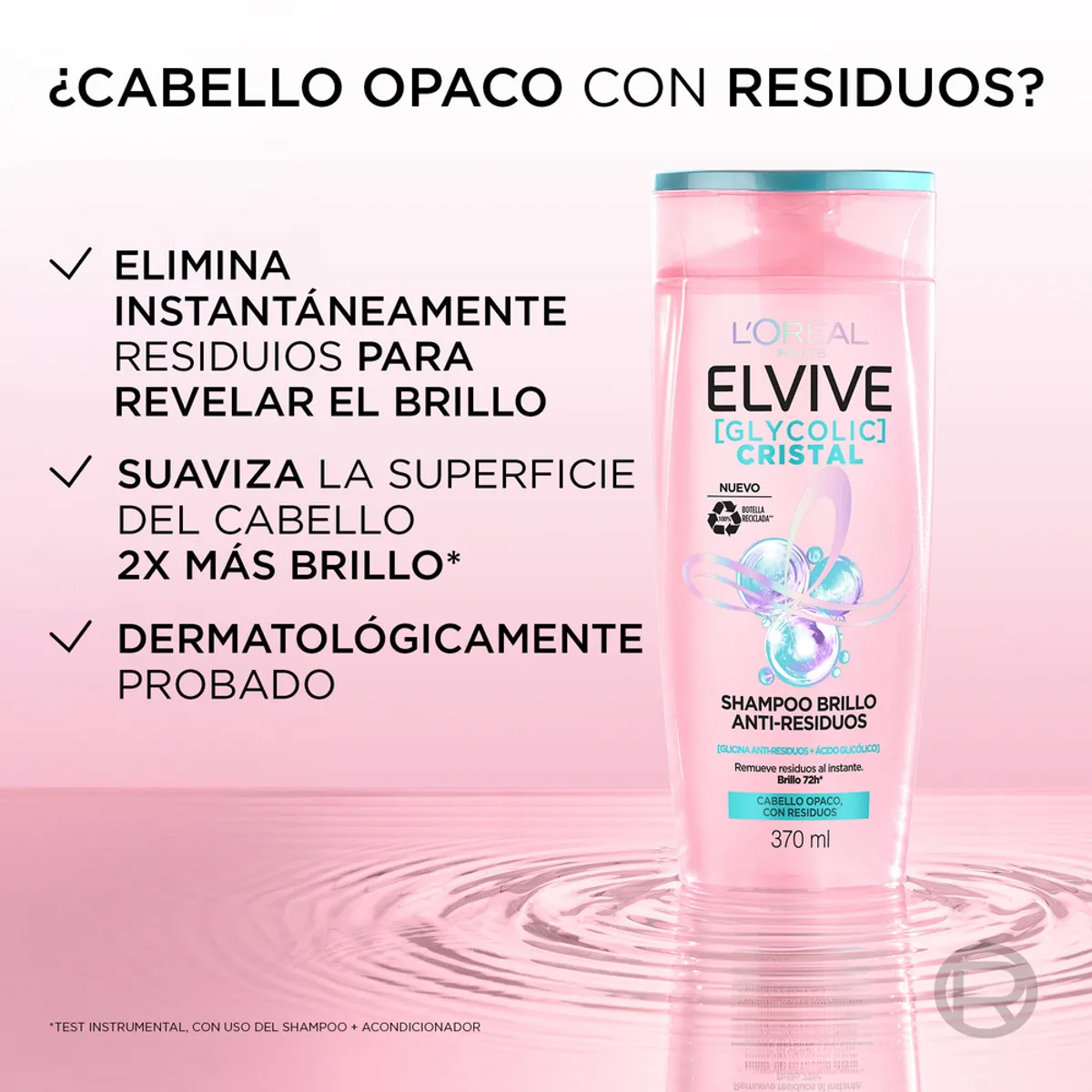 ELVIVE - Shampoo Elvive Glycolic Crystal Envase 370 mL