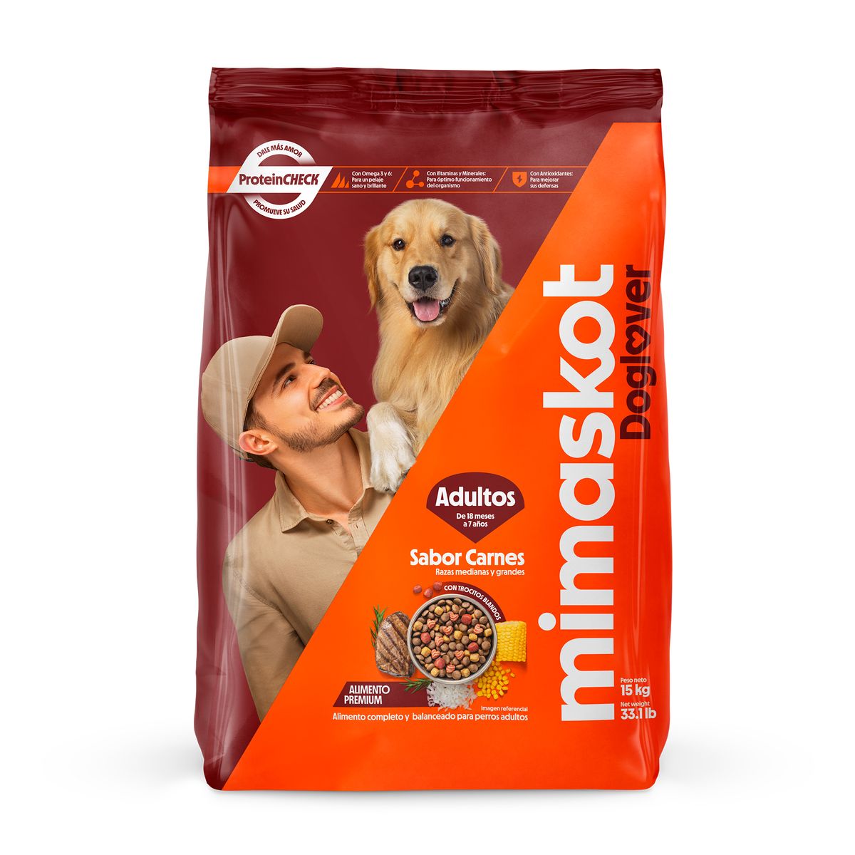 MIMASKOT - Alimento Seco Perros Adultos Mimaskot Carne RMG Bolsa 15 Kg