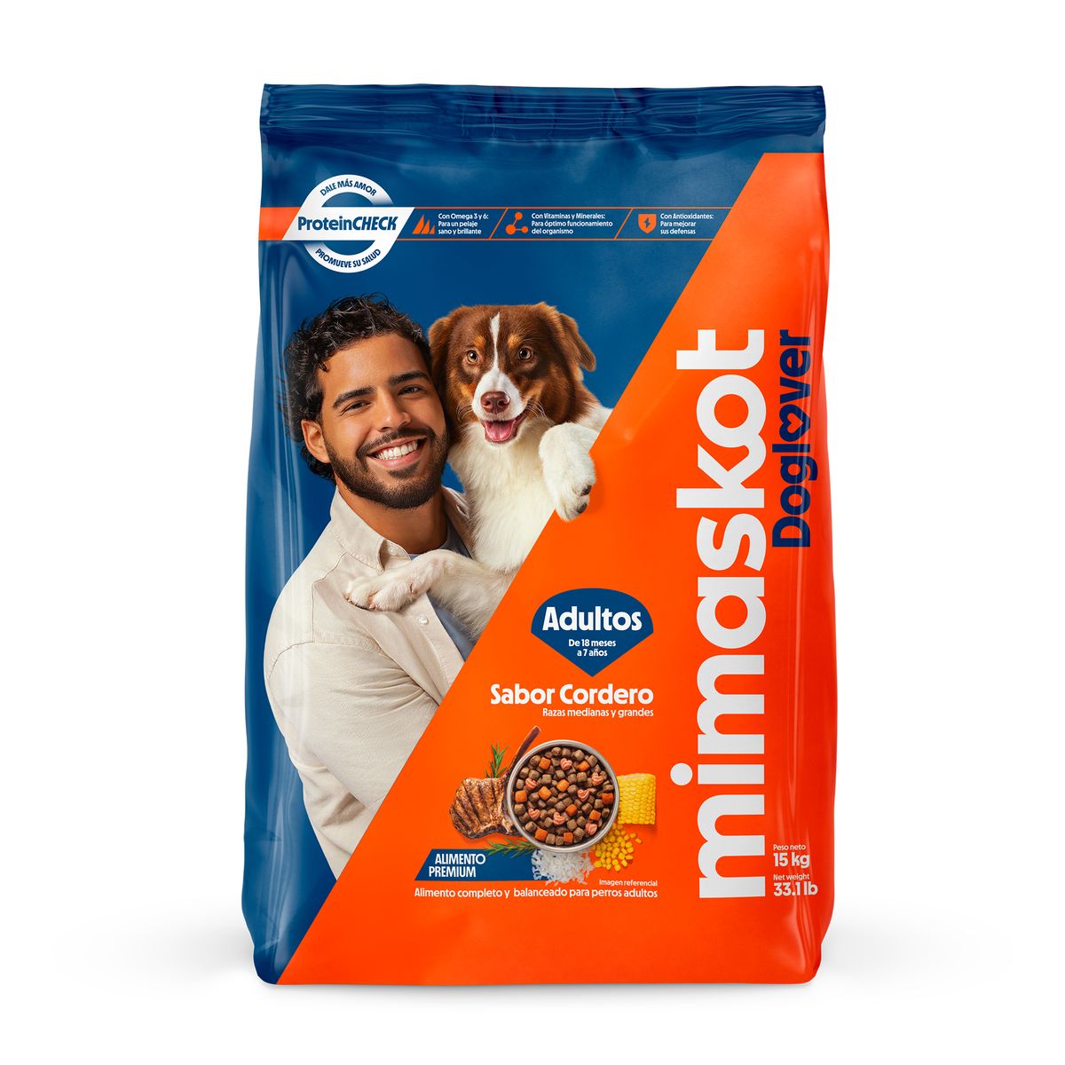 MIMASKOT - Alimento Seco Perros Adultos Mimaskot Cordero RMG Bolsa 15 Kg