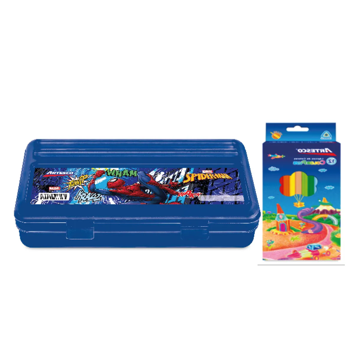 ARTESCO - Pack Big Box Spiderman + Colores Largos x12