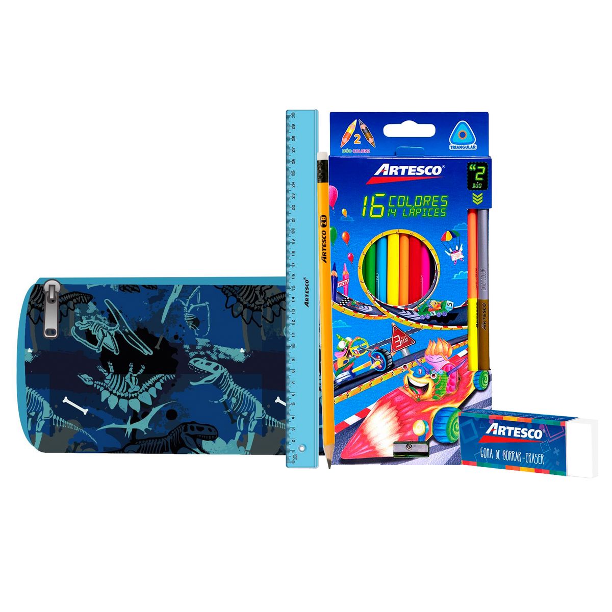 ARTESCO - Pack Cartuchera Trendy + Útiles Escolares