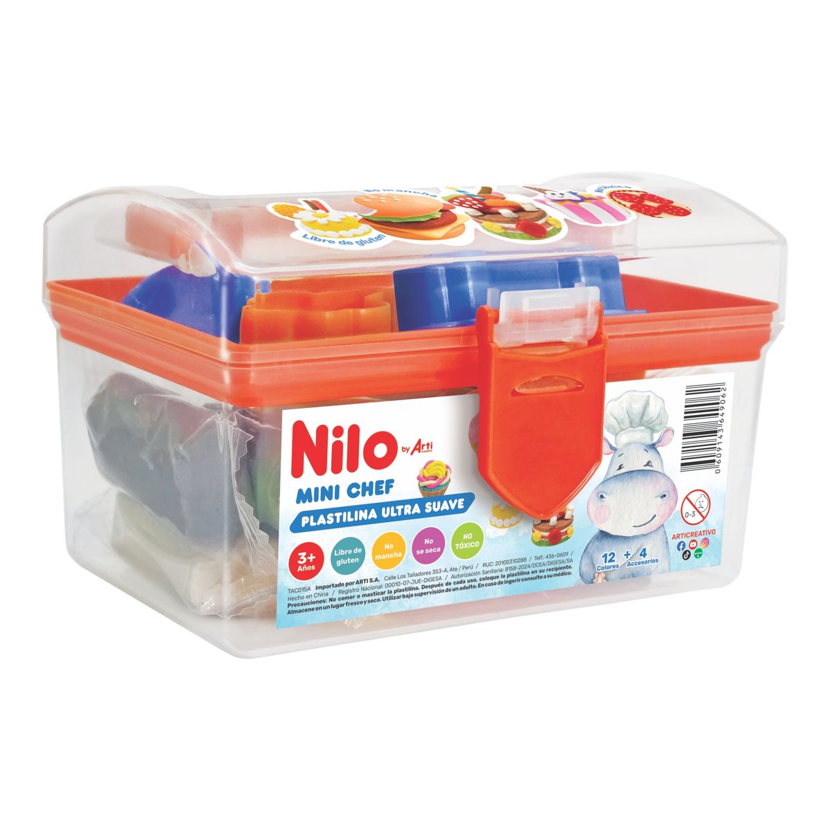  - Cofre Nilo 12 Plastilinas + Accesorios