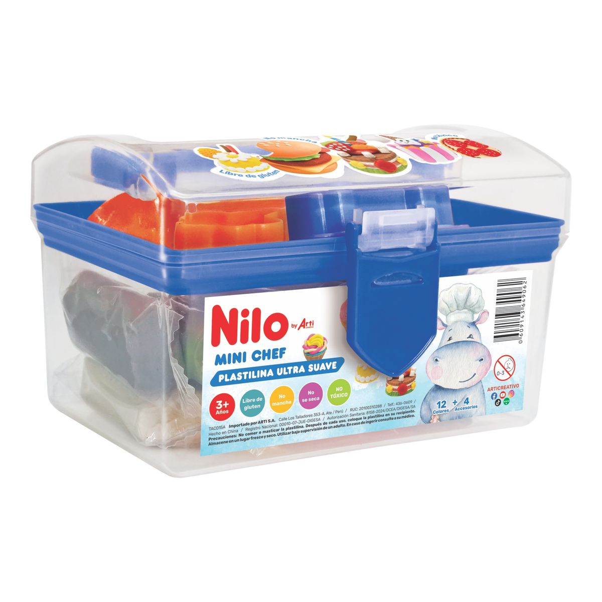  - Cofre Nilo 12 Plastilinas + Accesorios