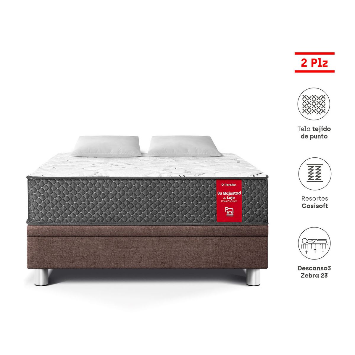 PARAISO - CAMA BOXET SU MAJESTAD 2 PLAZAS CHOC