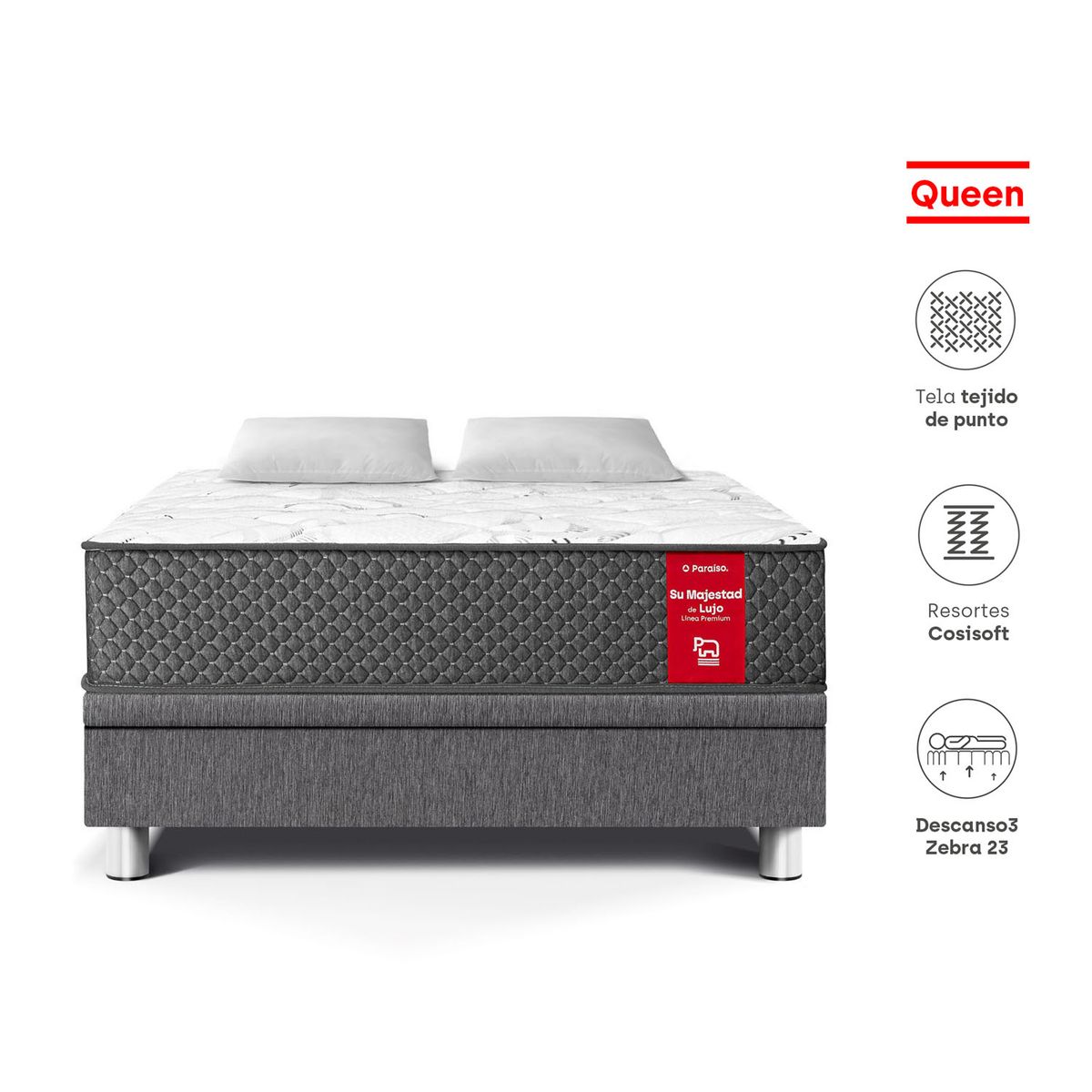 PARAISO - CAMA BOXET SU MAJESTAD QUEEN GRIS