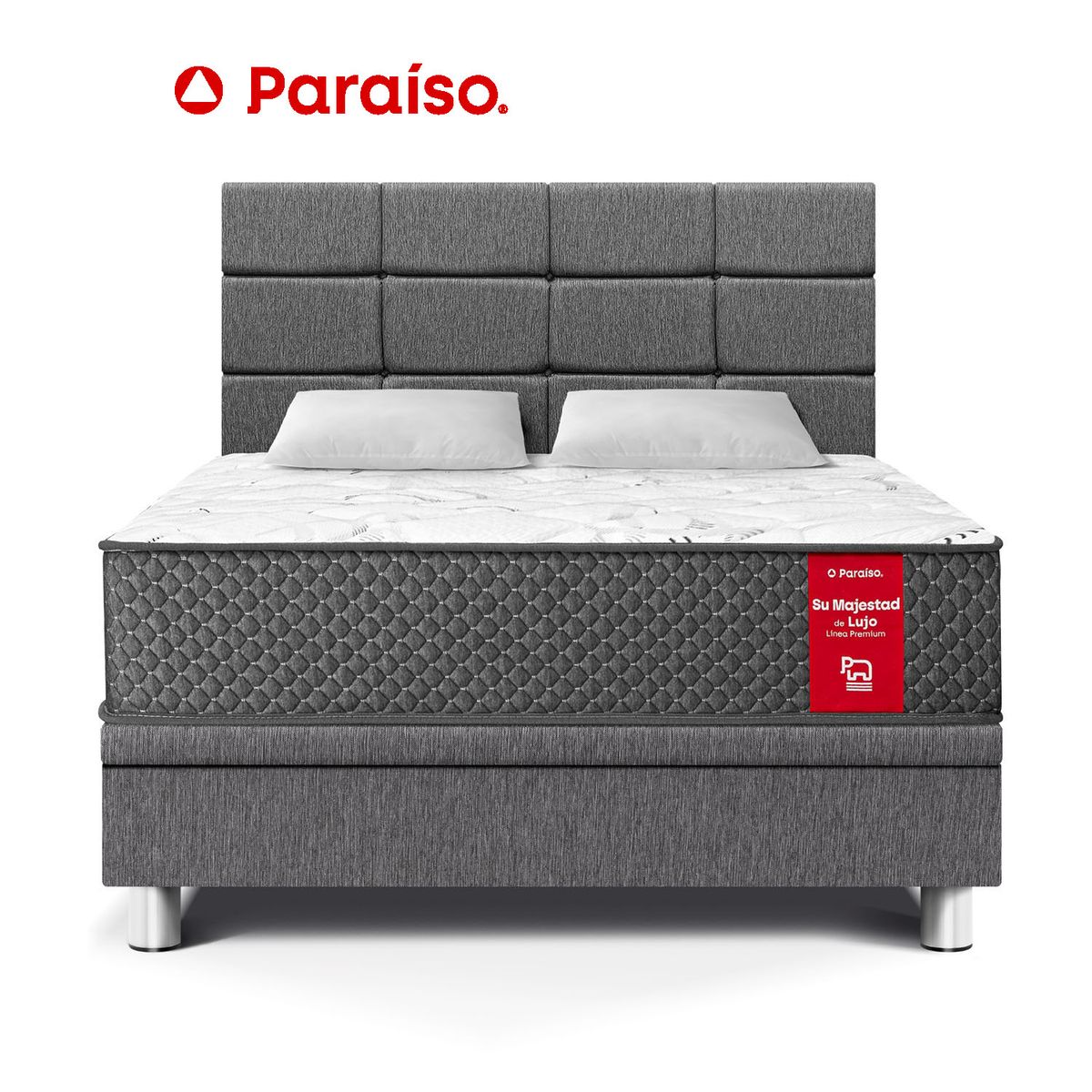 PARAISO - Dormitorio Boxet Blocks Su Majestad 2 Plz Gris