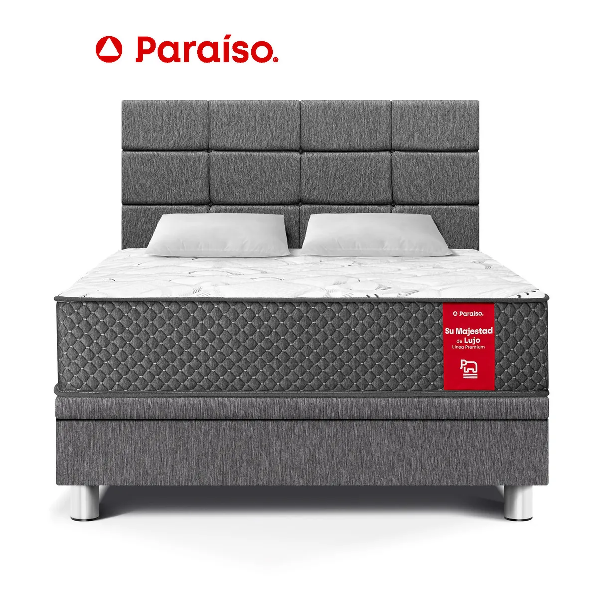 PARAISO - Dormitorio Boxet Blocks Su Majestad 2 Plz Gris