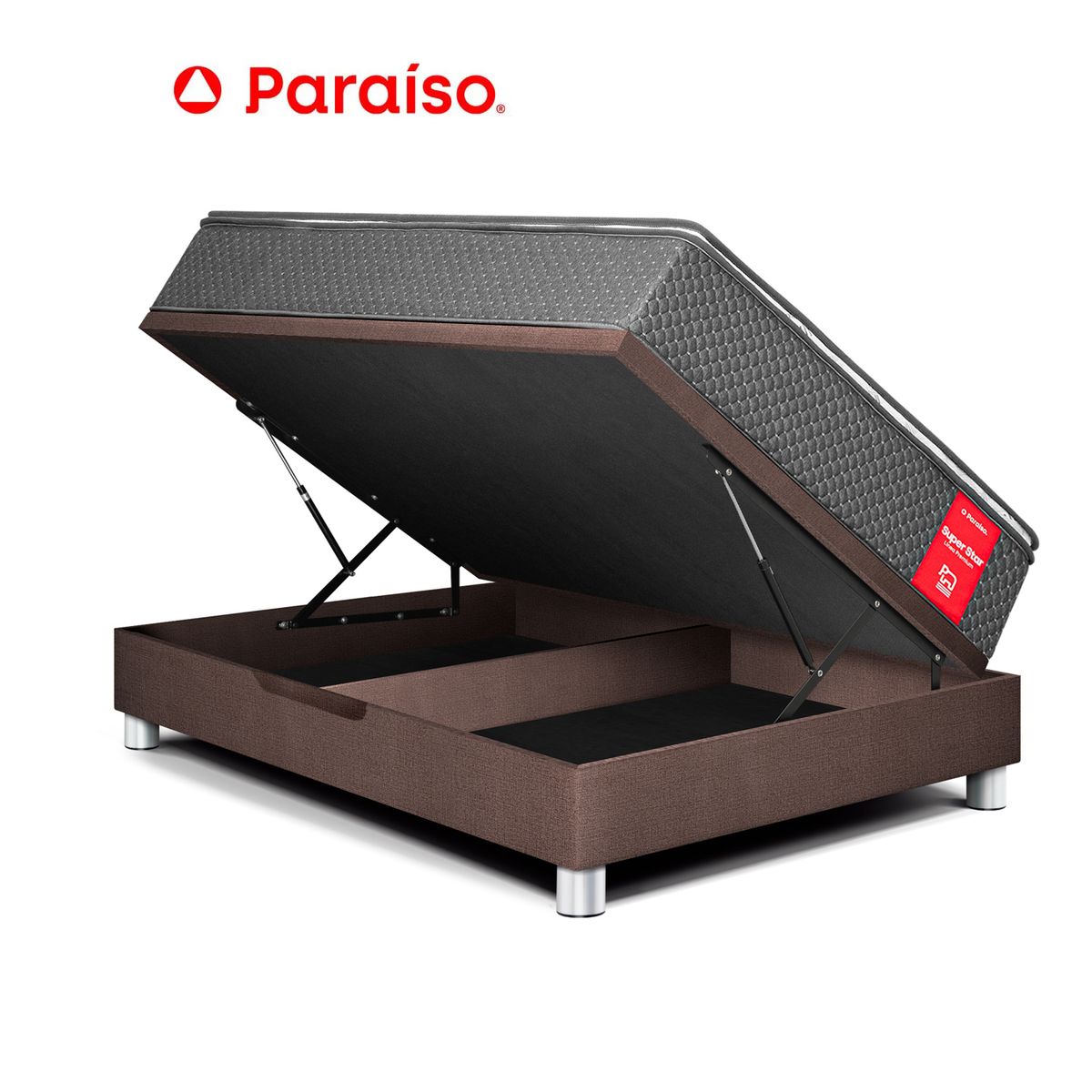 PARAISO - CAMA BOXET SUPER STAR 2 PLAZAS CHOC