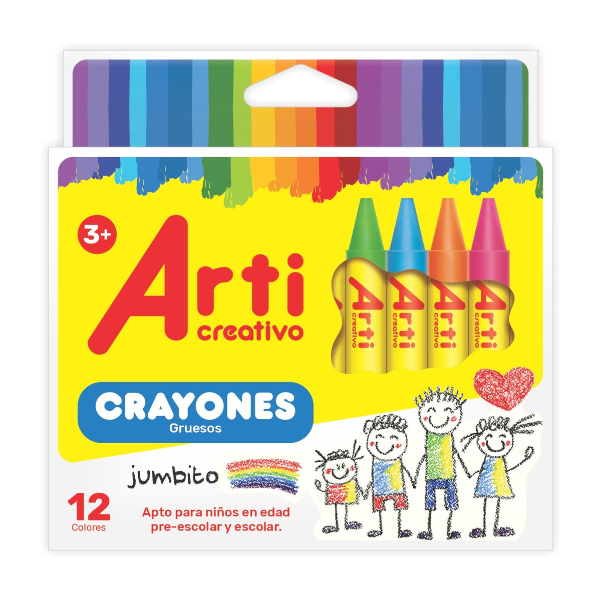 ARTI CREATIVO - Crayones Gruesos Jumbito Caja 12 Und