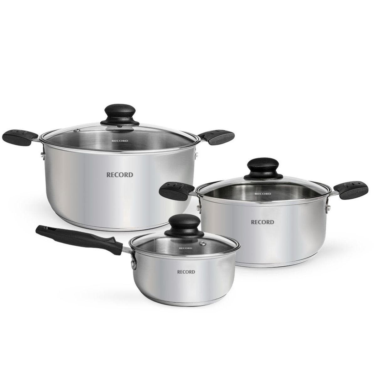 RECORD - Juego de Ollas Record Acero Inoxidable Noella 6 Piezas