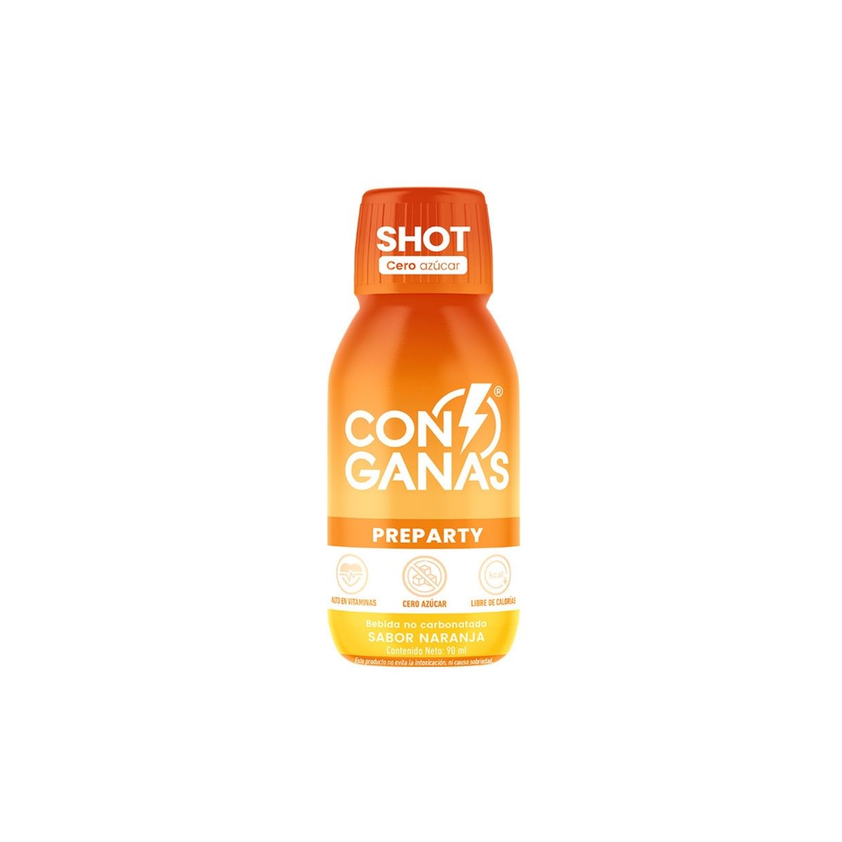CON GANAS - Shot Preparty Naranja Con Ganas Botella 90 mL