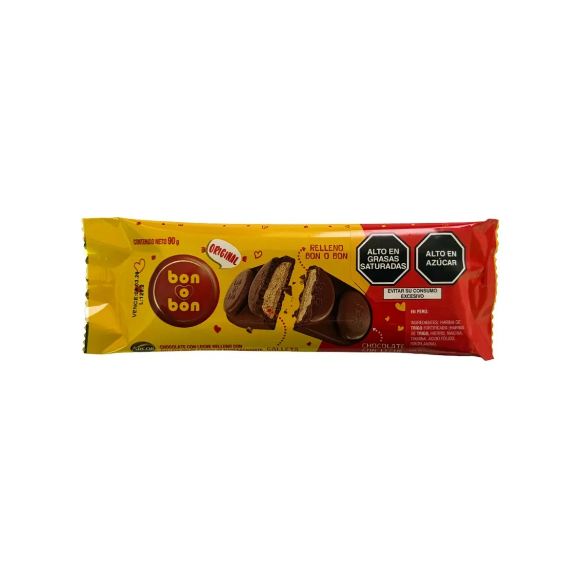 BON O BON - Tableta con Galleta Bon o Bon Empaque 90 g