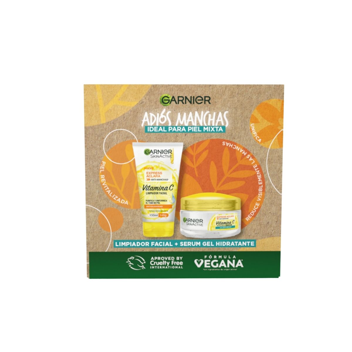 GARNIER - Pack Garnier Vitamina C Crema Gel 50 mL + Gel Limpiador 150 mL