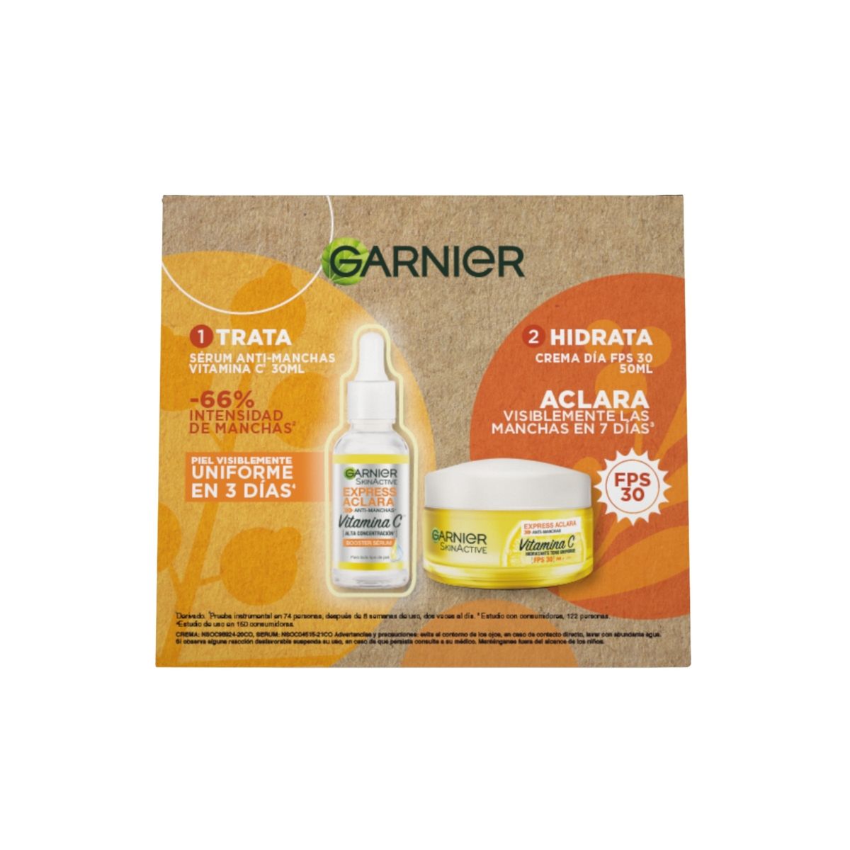GARNIER - Pack Garnier Vitamina C Crema 50 mL + Sérum 30 mL