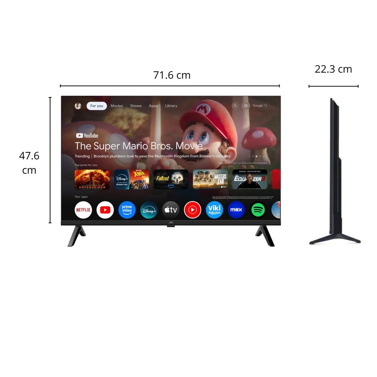 JVC - Televisor JVC 32'' QLED HD Google TV