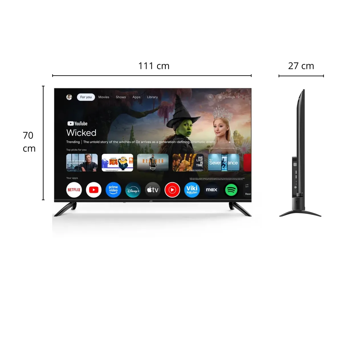 JVC - Televisor JVC 50'' QLED FHD Google TV