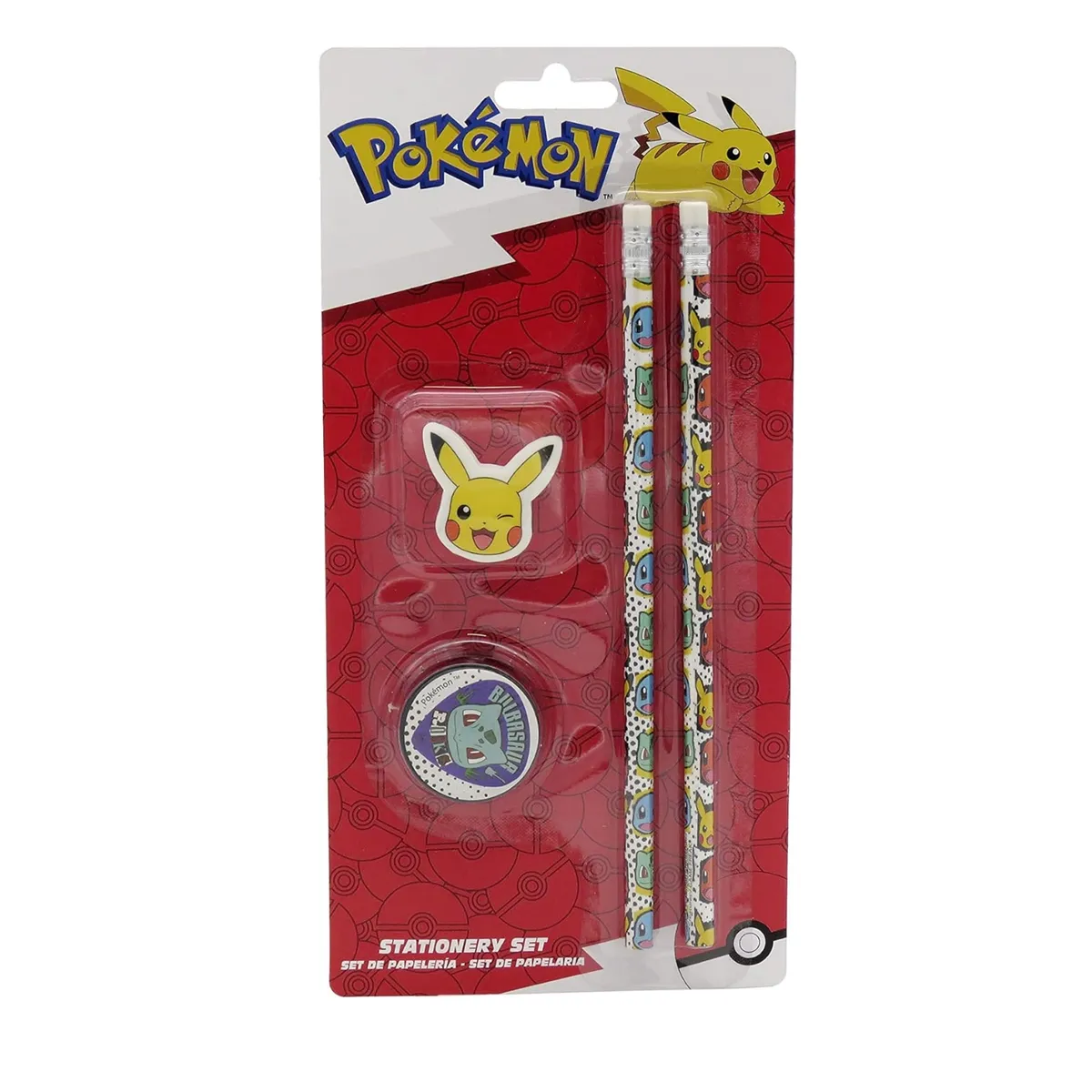 POKEMON - Set Pokémon de Lápices + Borrador + Tajador