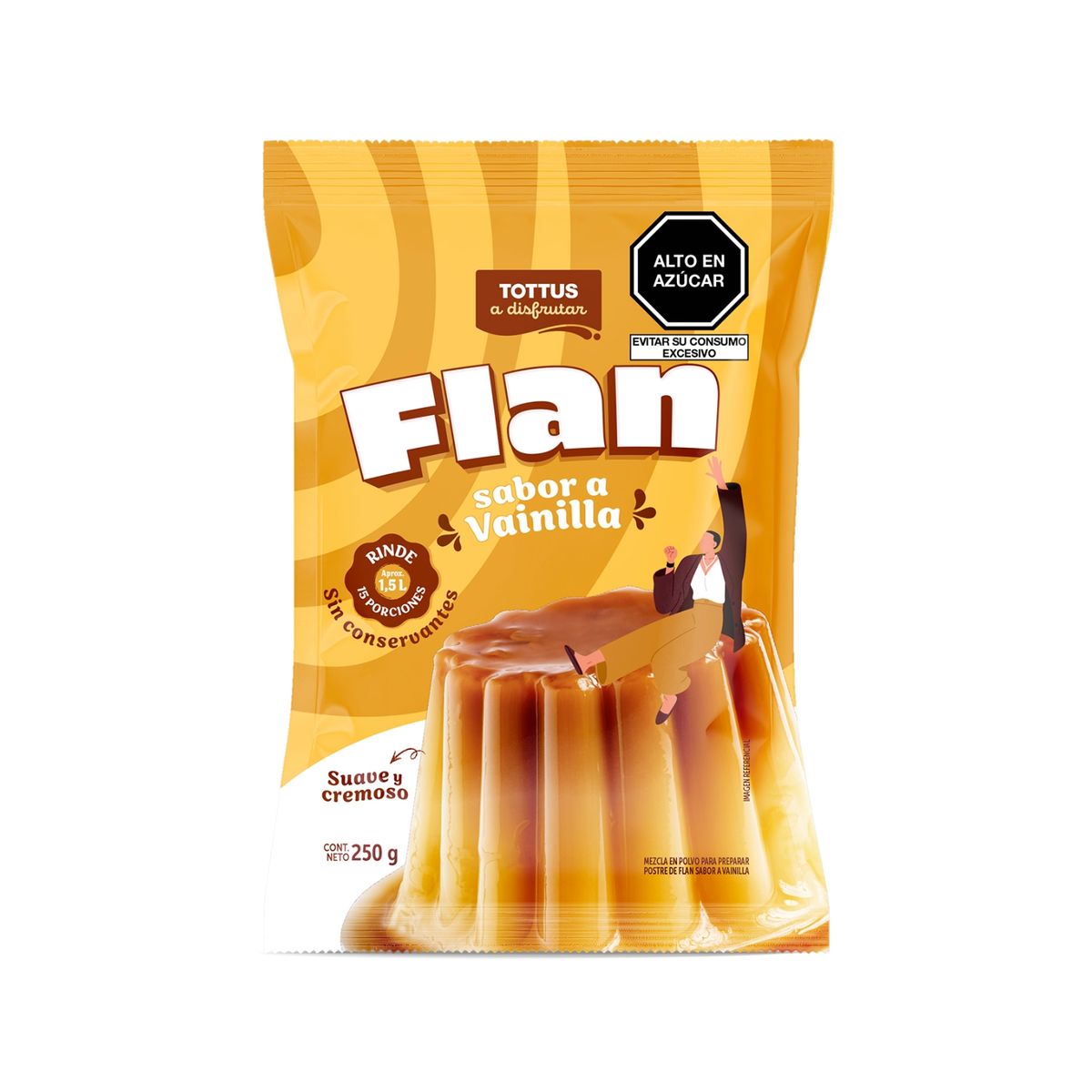 TOTTUS - Flan Sabor Vainilla Tottus Empaque 250 g