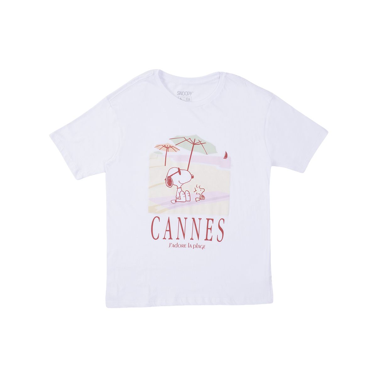 PEANUTS - Polo Manga Corta Oversize Mujer Snoopy