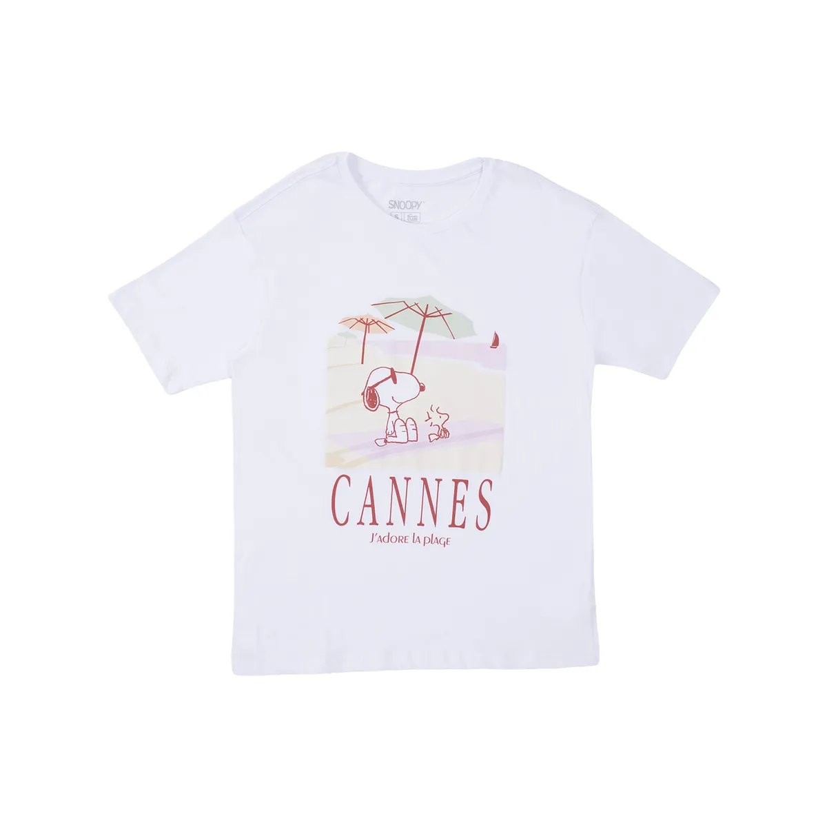 PEANUTS - Polo Manga Corta Oversize Mujer Snoopy