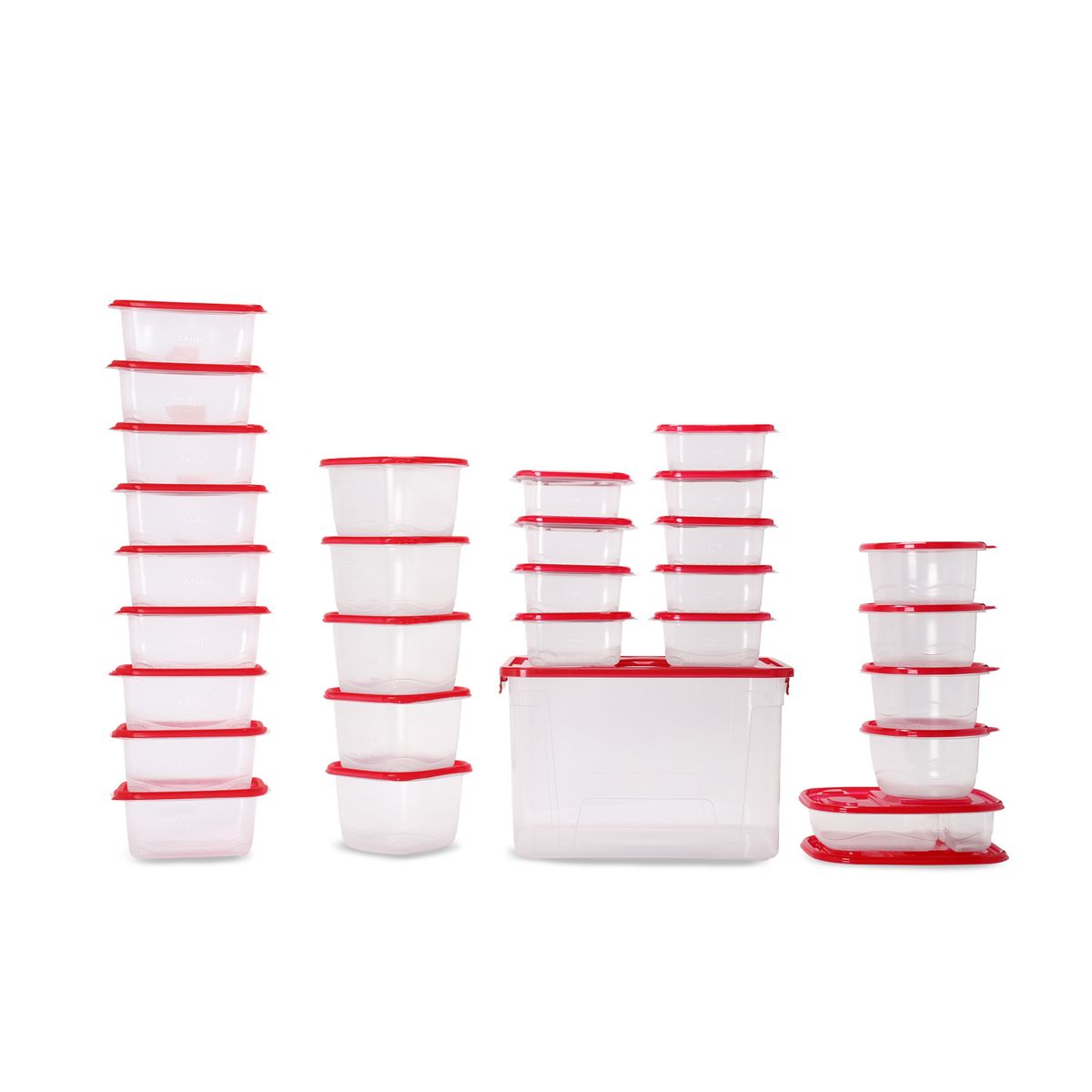 TRIKO - Set Contenedores Triko Plástico Rojo 33 Piezas