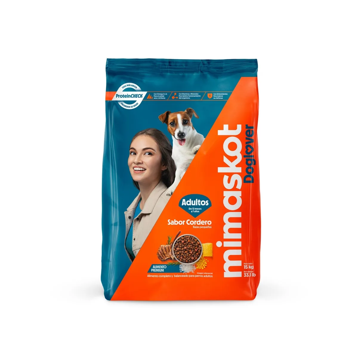 MIMASKOT - Alimento Seco Perros Adultos Pequeños Mimaskot Cordero Bolsa 15 Kg