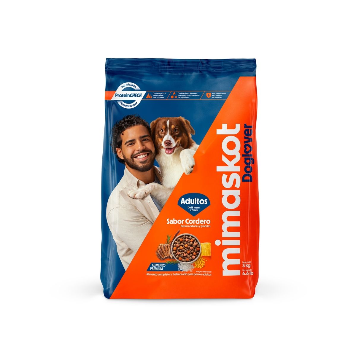 MIMASKOT - Alimento Seco Perros Adultos MYG Mimaskot Cordero Bolsa 3 Kg