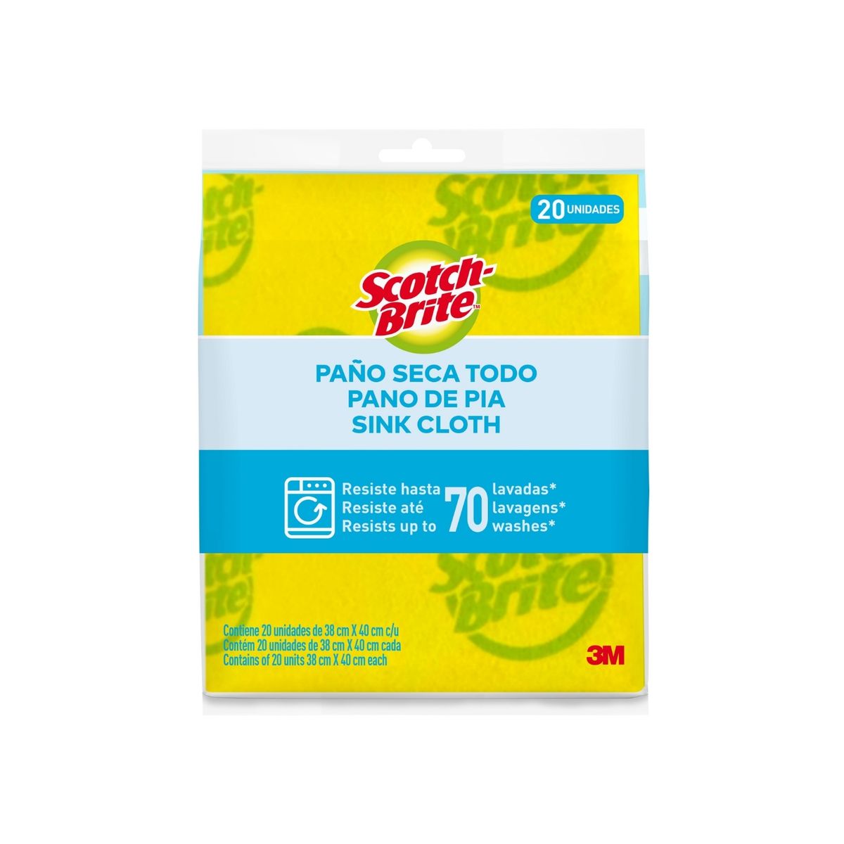 SCOTCH BRITE - Paño Secatodo Pack 20 Und